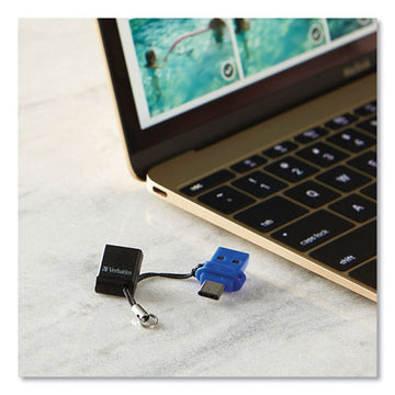 Verbatim® Store ‘n' Go Dual Usb 3.0 Flash Drive For Usb-c Devices, 64 Gb, Blue freeshipping - TVN Wholesale